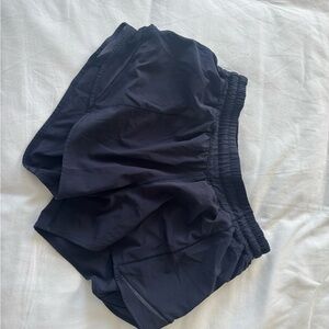 Navy Lulu Lemon Hotty Hot Shorts 4 Inch